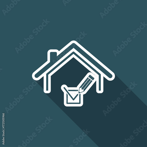 Checking house - Vector web icon