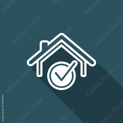 Checking house - Vector web icon
