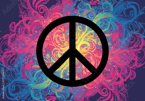 Peace Symbol Against a Colorful Artistic Background