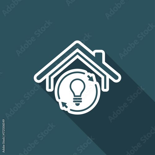 House with sustainable energy - Vector web icon