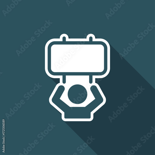 Manifestation of demonstrators or sport supporters - Vector web icon