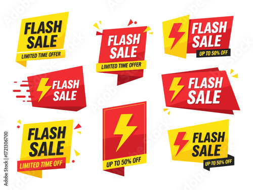 Flash sale vector illustration collection