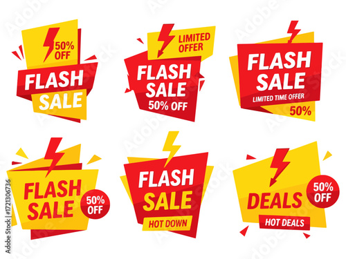 Flash sale vector illustration collection