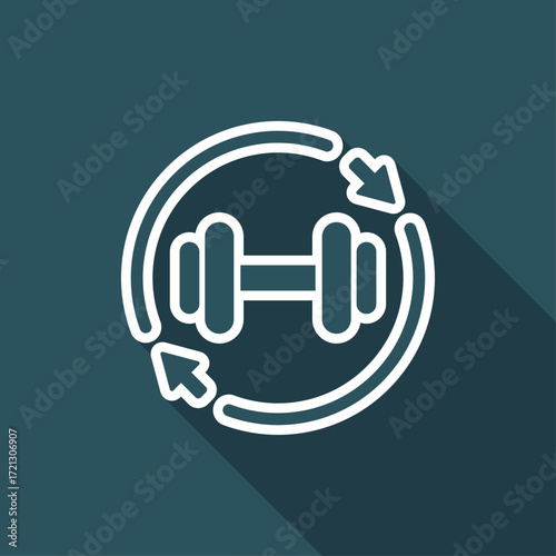 Gym workout - Vector flat icon