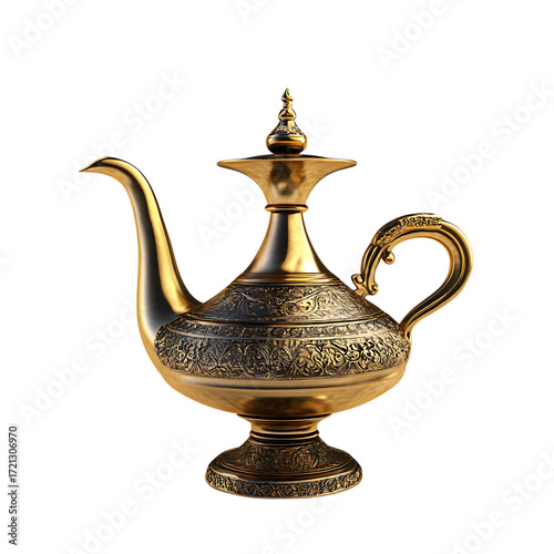Golden magic lamp png