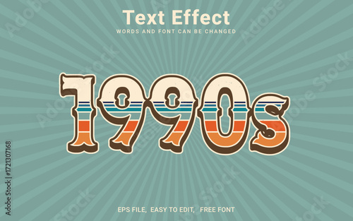 Editable 1990s Style Vintage Retro Text Effect