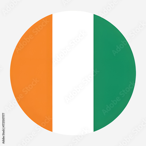 Free Download Ivory Coast flag in a perfect circle, ideal for representing national pride, travel, and African culture - GFXLoad