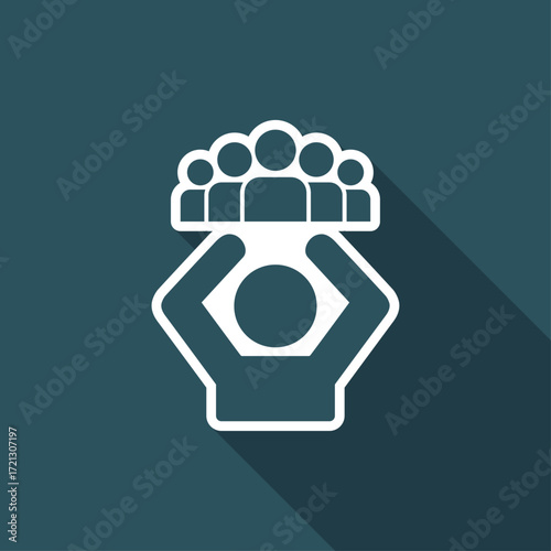 Teamwork support - Vector web icon
