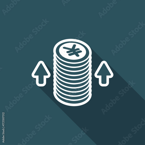 Increase earnings - Yen - Vector web icon