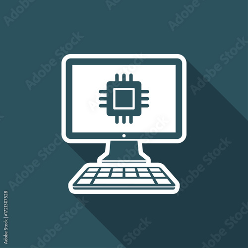 Computer processor - Vector web icon