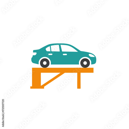 Modern flat Car Dealer Icon vector design with outline automobile vehicle transport symbol creative abstract style for business finance loan insurance customer service contract warranty license repair