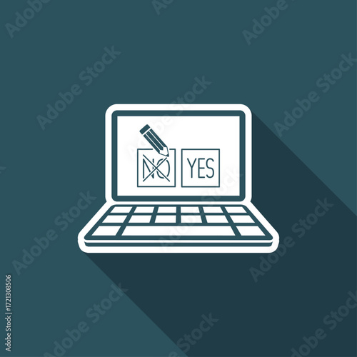 Check web option - Approve or decline - Vector flat icon