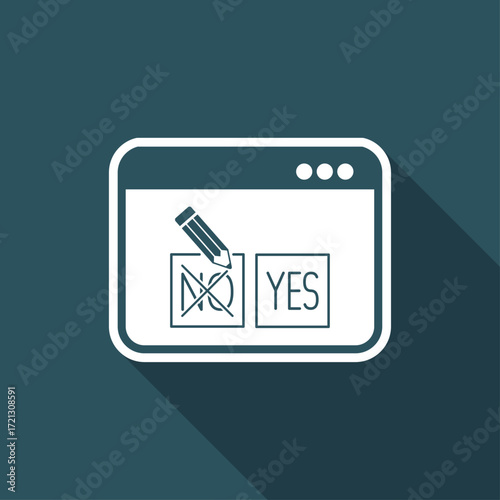 Check web option - Approve or decline - Vector flat icon