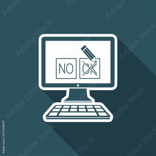 Check web option - Approve or decline - Vector flat icon