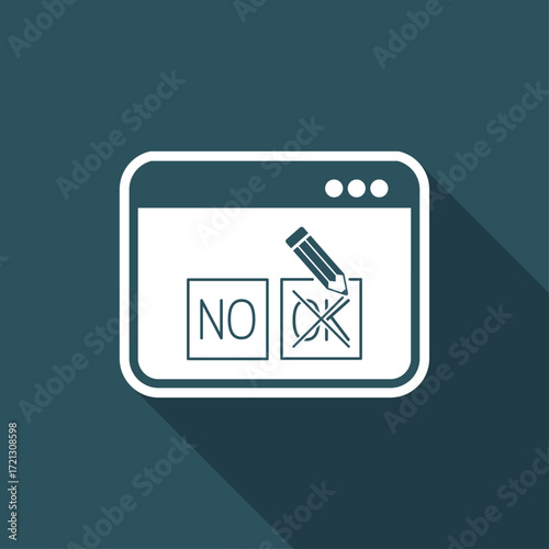 Check web option - Approve or decline - Vector flat icon