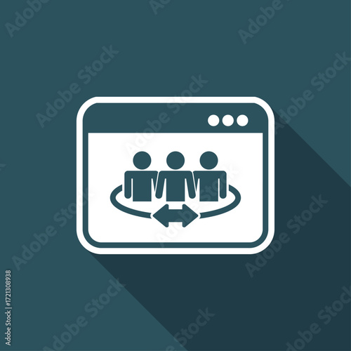 Community connection on internet - Vector flat icon