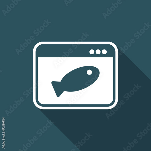 Online food shop - Fish - Vector flat icon