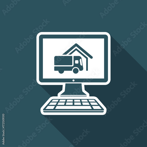 Transport shop service - Vector flat icon