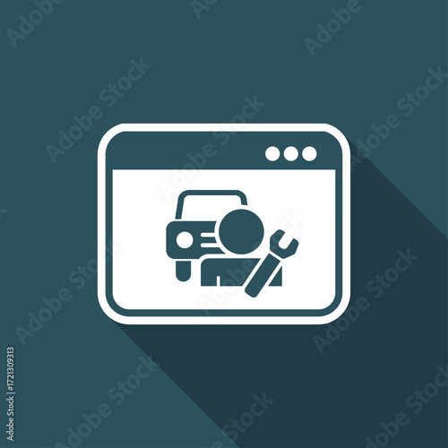 Assistance car application or website - Vector flat icon