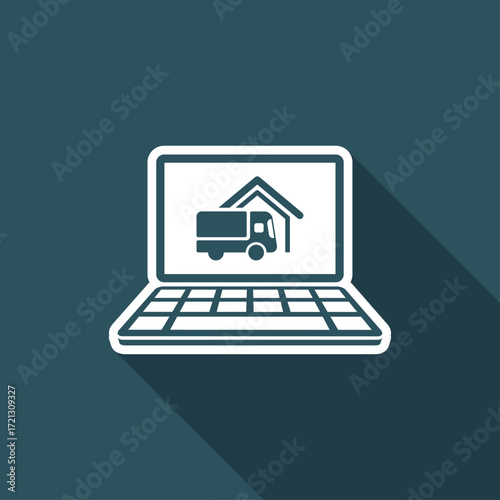 Transport shop service - Vector flat icon