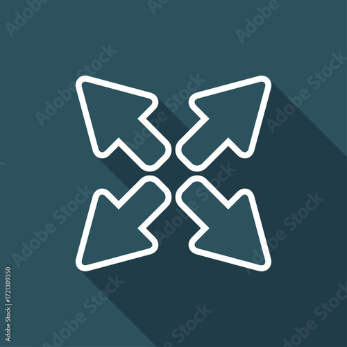 Full screen expand button - Vector flat icon