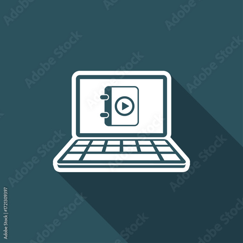 Playlist application - Vector flat icon