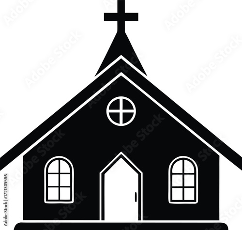 Christian church house icon.