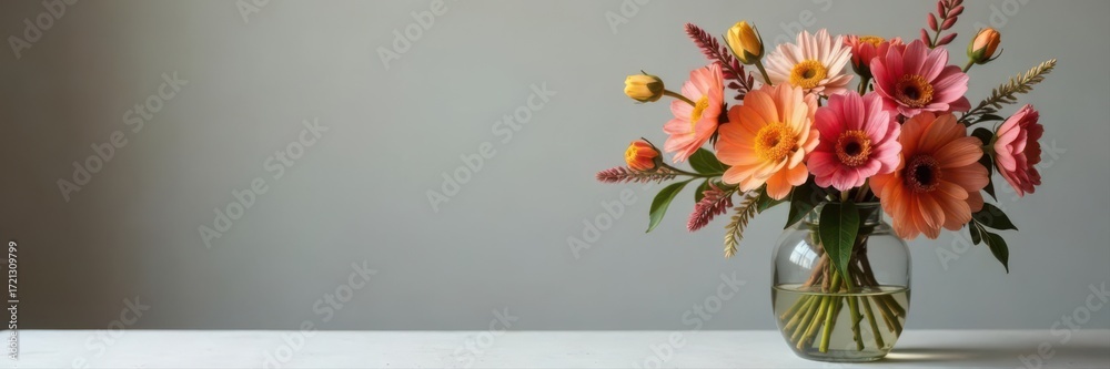 Obraz premium Elegant dried flower arrangement in glass vase, style, texture, bloom