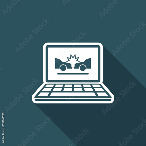 Car crash - Web assistance service - Vector flat icon