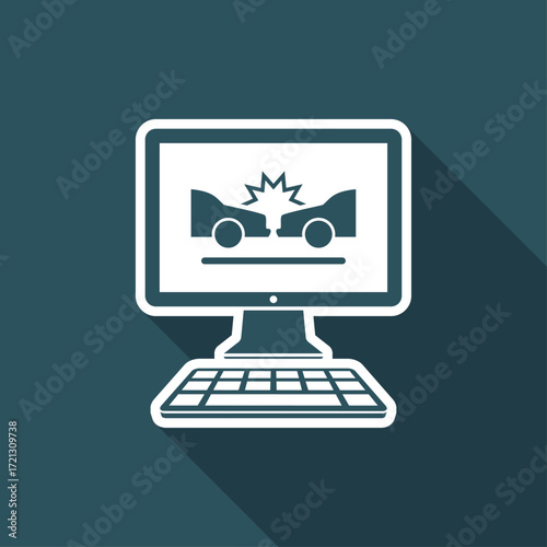 Car crash - Web assistance service - Vector flat icon
