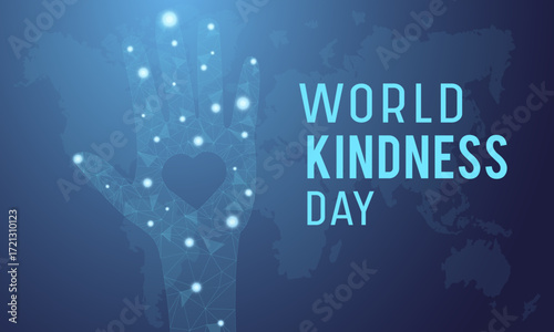 World Kindness Day Banner Design | November 13 Awareness Poster | Low poly intestine vector with futuristic concept