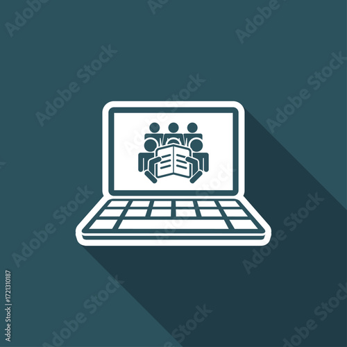 Reading web services - Vector flat icon