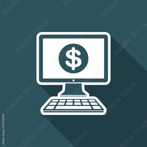 Dollar - Smart online banking services - Vector flat icon