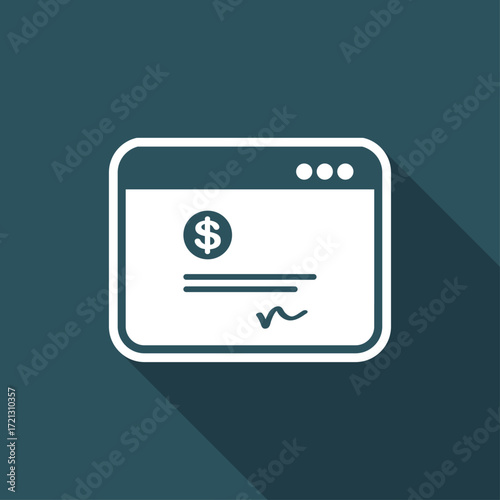 Financial document - USD - Vector flat icon