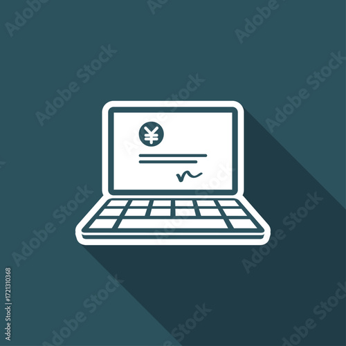 Financial document - Yen - Vector flat icon