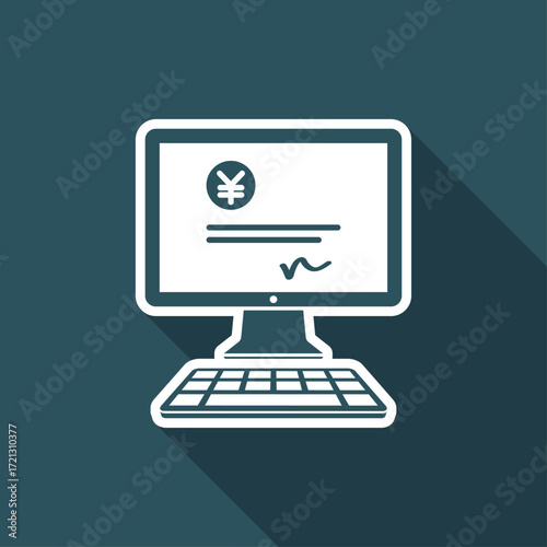 Financial document - Yen - Vector flat icon