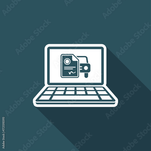 Automotive online document - Sterling - Vector flat icon