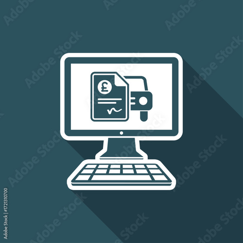Automotive online quote - Sterling - Vector flat icon