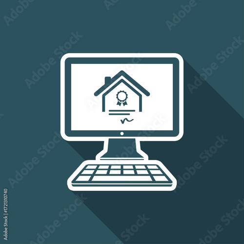 Residential document service - Vector flat icon