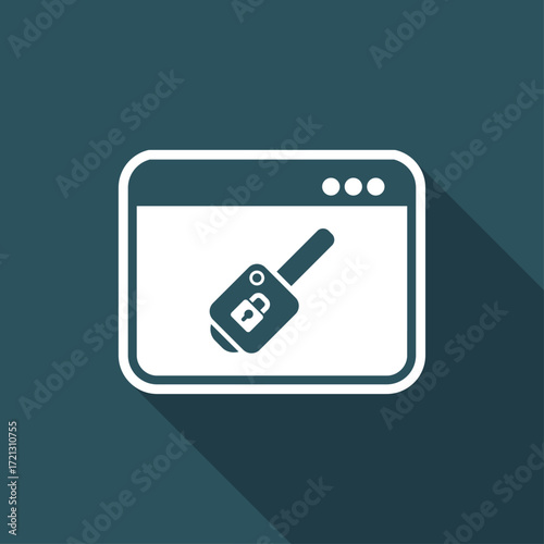 Computer key - Vector flat icon