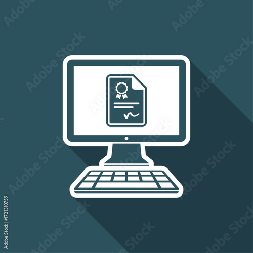 Online document service - Vector flat icon