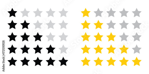 Five star rating review icon vector. reviews, surveys, testimonials, and service evaluation symbol. vector illustration.