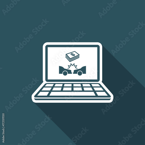 Reimbursement for car accident - Vector flat icon