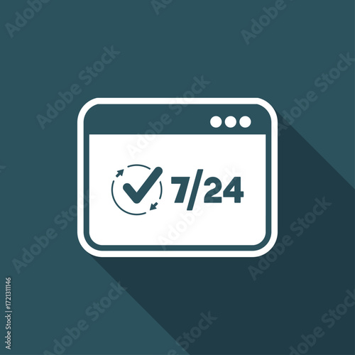 7/24 full web services - Vector flat icon