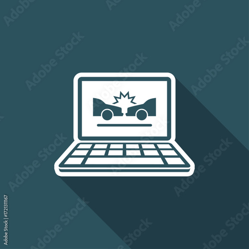 Car crash application - Vector flat icon