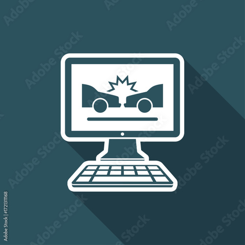 Car crash application - Vector flat icon