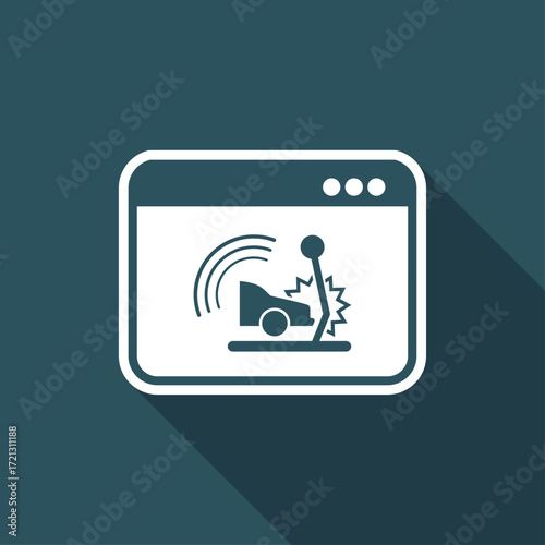 Car crash alert system - Vector flat icon