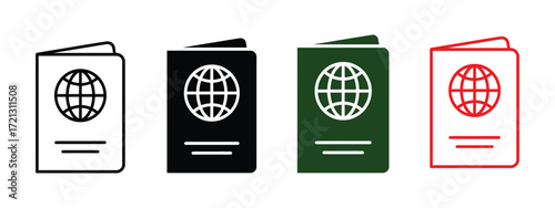Passport icon vector. invite global adventures and international travel symbol. vector illustration.