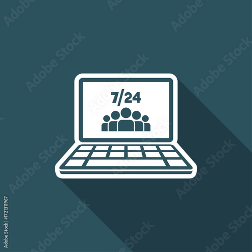 7/24 web team - Vector flat icon