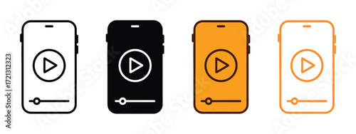 Video Player Line icon vector. captivating digital content consumption symbol. vector illustration.